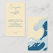 Ocean Wave Blå Pojke Baby Shower Blöja Lotteri