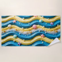 Ocean Wave Cake Strandhandduk - Kustnära Strand