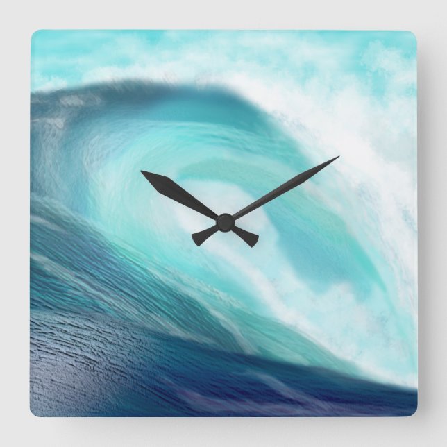 Ocean Wave Clock Fyrkantig Klocka (Framsida)