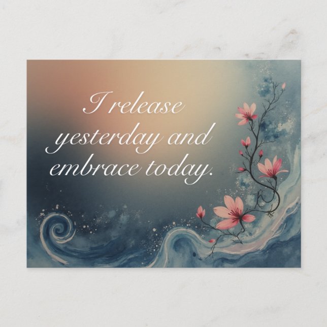 Ocean Wave Inspirational Calming Message Vykort (Framsida)