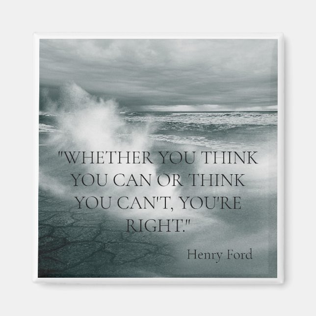 "OCEAN WAVE" INSPIRATIONAL QUOTE HENRY FORD FRIDGE MAGNET (Framsidan)