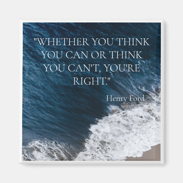 "OCEAN WAVE" INSPIRATIONAL QUOTE HENRY FORD FRIDGE MAGNET (Framsidan)
