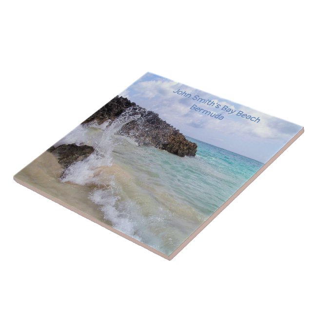 Ocean Wave John Smiths Bay Beach Bermuda tile Kakelplatta (Sidan)