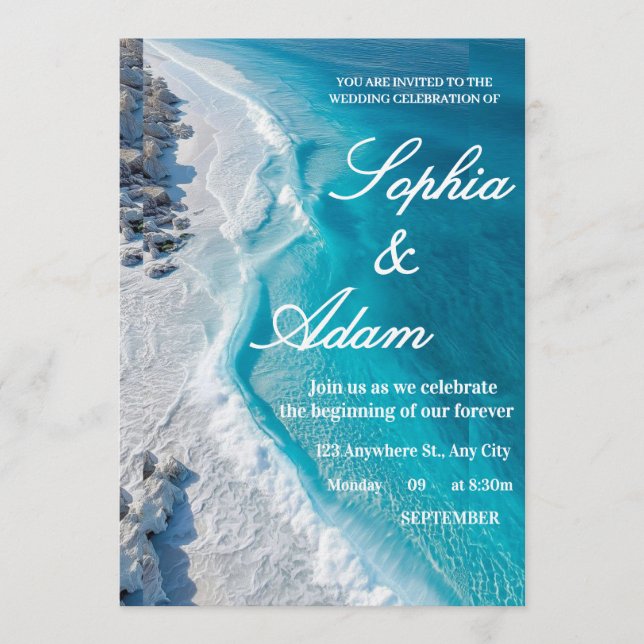 Ocean Wave Luxury Invitation Inbjudningar (Framsida)