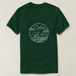Ocean Wave Mountain Måne T-Shirt
