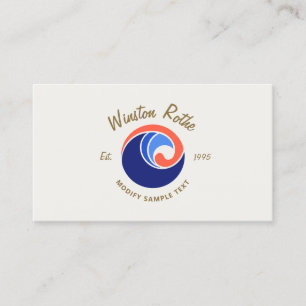 Ocean Wave Nautical Logotyp Visitkort