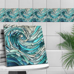 Ocean Wave Spiral Mosaic Kakelplatta<br><div class="desc">Ocean Wave Spiral Mosaic</div>