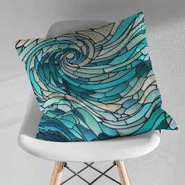 Ocean Wave Spiral Mosaic Kudde