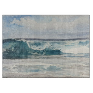 Ocean Wave Strand Konst Glas Skärbräda