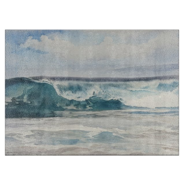Ocean Wave Strand Konst Glas Skärbräda (Framsidan)