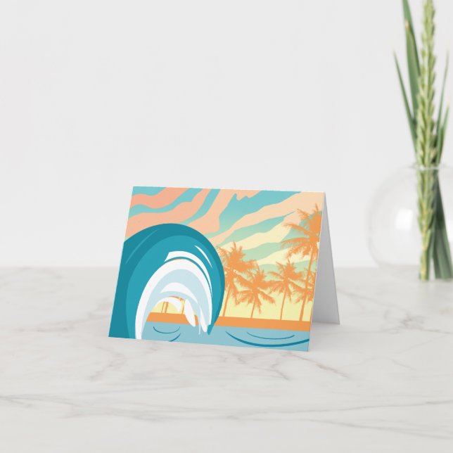 Ocean Wave Summer Clock Kort (Framsida)