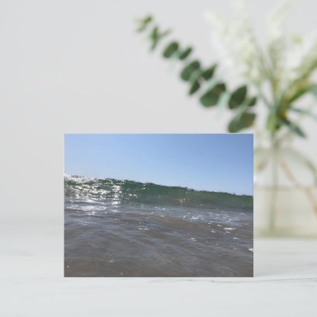 Ocean Wave Tryck | Fredlig Strand Natur Konst Vykort (Stående Fram)