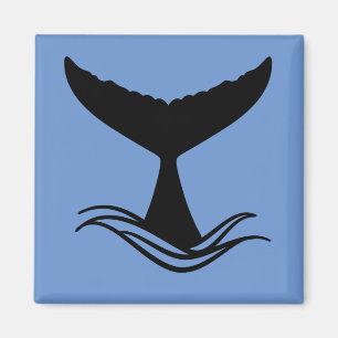 Ocean Wave Whale Svan Silhouette Magnet