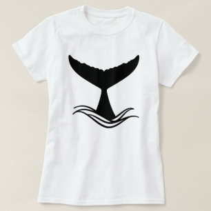 Ocean Wave Whale Svan Silhouette T Shirt