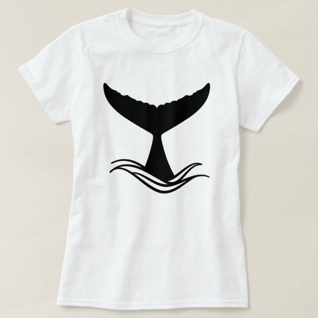 Ocean Wave Whale Svan Silhouette T Shirt (Design framsida)