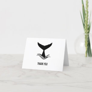 Ocean Wave Whale Svan Silhouette Tack Kort