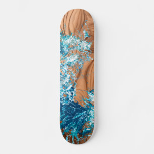 Ocean Wave Wood Stil accent Mini Skateboard Bräda 18,5 Cm
