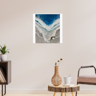 Ocean Waves Crystal Konsttryck Poster