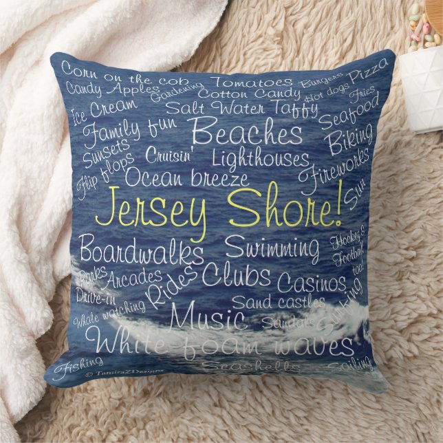 Ocean Waves Jersey Shore Reversible Kudde (Filt)