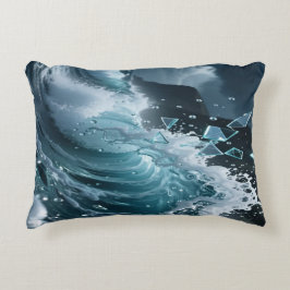Ocean Waves & Sea Foam Throw Pillow Cover Prydnadskudde
