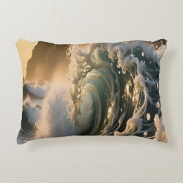 Ocean Waves & Sea Foam Throw Pillow Cover Prydnadskudde