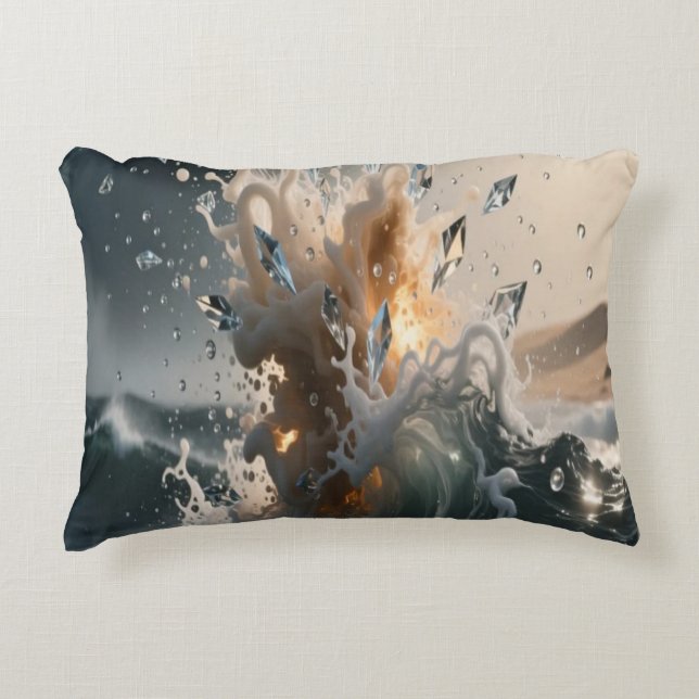 Ocean Waves & Sea Foam Throw Pillow Cover Prydnadskudde (Framsidan)
