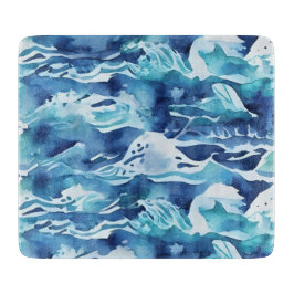 Ocean Waves | Teal Watercolor Aqua Blue