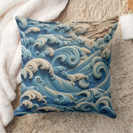 Ocean Waves Throw Pillow Kudde