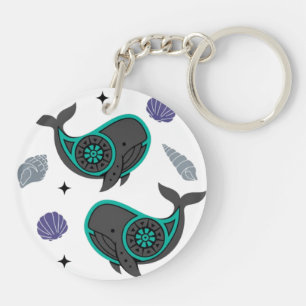Ocean Whale & Seashell Acrylic Keychain - Lugn Mar