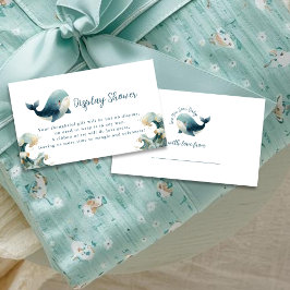 Ocean Whale White Gift Tag Display Baby Shower Tilläggskort