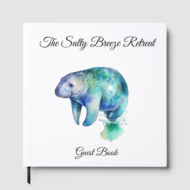 Ocean Whisper Manatee, anpassad Gästböcker (Framsida)