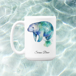 Ocean Whisper Manatee, custom Kaffemugg
