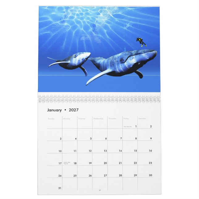 Ocean World Calendar - valar Kalender (Jan 2027)