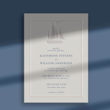 Ocean Yacht Faux Embossed Modern Classic Bröllop