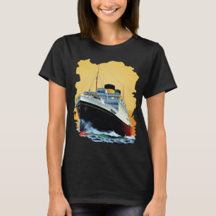 Oceanångare Kryssningsfartyg Blå Resa T-Shirt