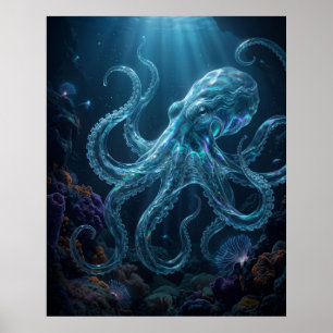 Oceanbläckfisken Avgrundsdjupen Poster