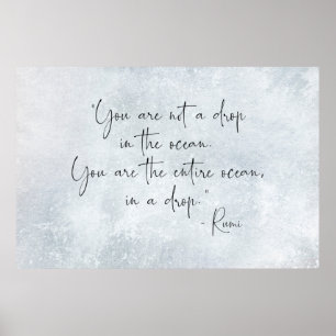 Oceancitatet du inte är en droppe i havet - Rumi Poster