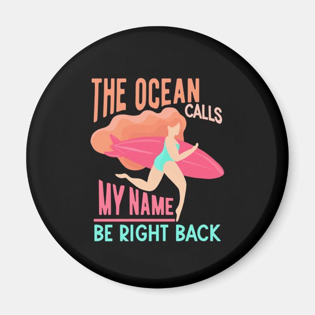 Oceanen anropar Surfer Magnet (Framsidan)
