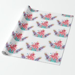 Oceanen baby Octopus fauna Presentpapper