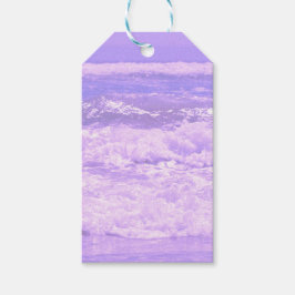 Oceanen Beach Lila Vågar Vatten Presentetikett