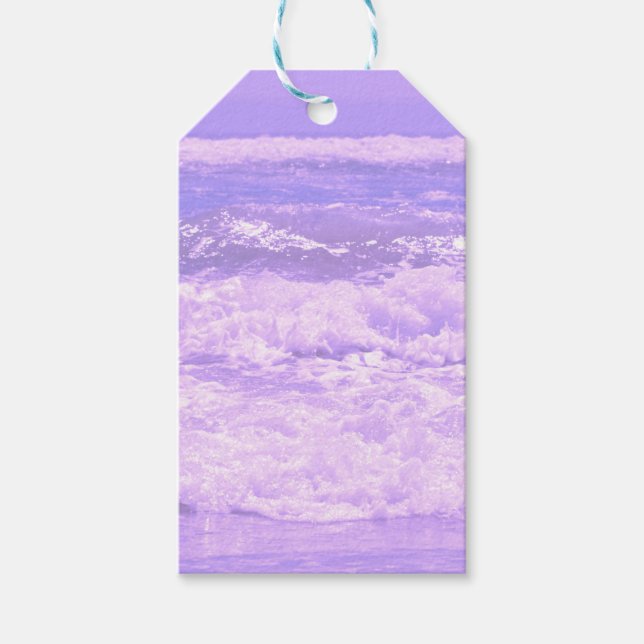 Oceanen Beach Lila Vågar Vatten Presentetikett (Framsidan)