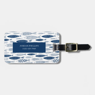 Oceanen Beach Nautical Fish Mönster Bagagebricka
