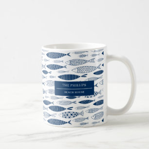 Oceanen Beach Nautical Fish Mönster Kaffemugg