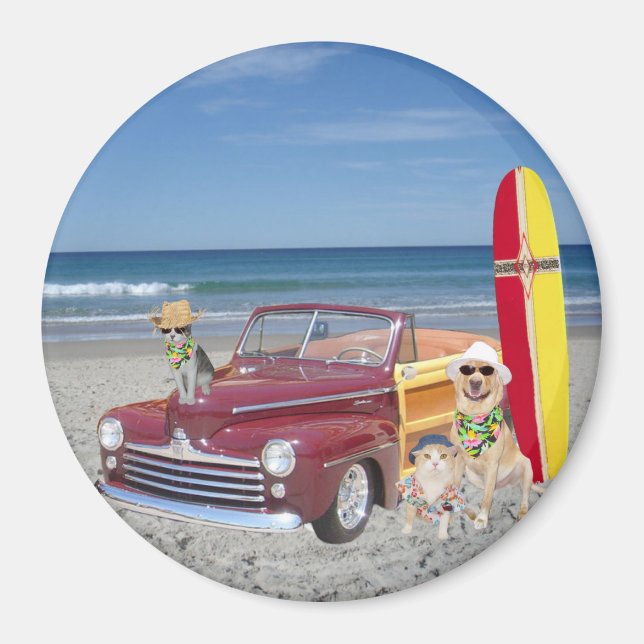Oceanen/Beach/Surfing/Woodie Magnet (Framsidan)