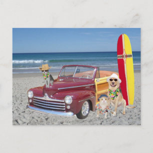 Oceanen/Beach/Surfing/Woodie Vykort