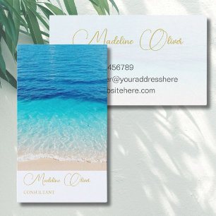 Oceanen Beach Travel Spa Blue Guld Snyggt Visitkort