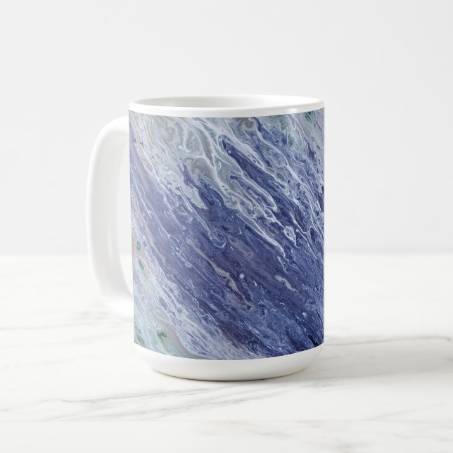 Oceanen Blue Vatten Abstrakt Art Mugg Kopp (Framsida vänster)