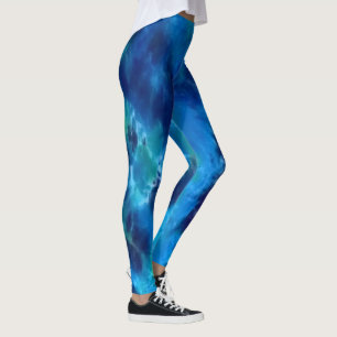 Oceanen - Boho Tie-dyed Folk Art Leggings