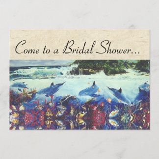 Oceanen Dolphin Sea Turtle Fish Möhippa Inbjudan