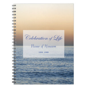 Oceanen Firande i Life Memorial Guest Bok Anteckningsbok